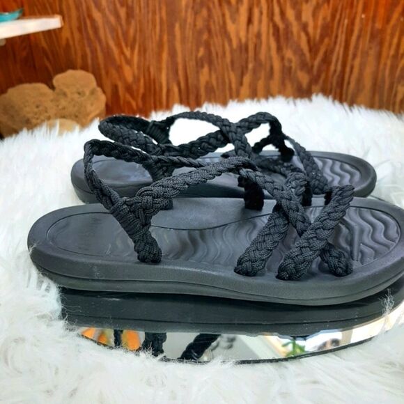Womans MEZINYA BLACK Rope Sandals sz‎ 9 New - Picture 4 of 6